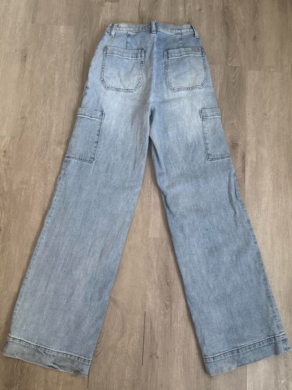 KanCan Light Blue Wide-Leg Cargo Jeans - Picture 3 of 5
